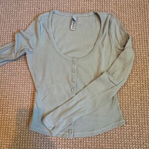 Skims Long Sleeve Pointelle Top